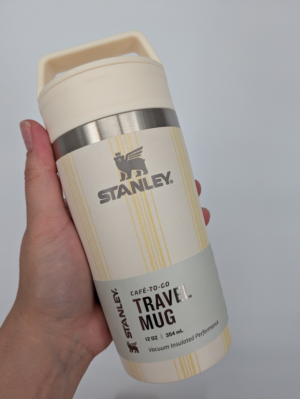 NEW STANLEY The Easter Café To Go Travel Mug cup Cream Picnic Stripe yellow 2026 - Picture 2 of 10